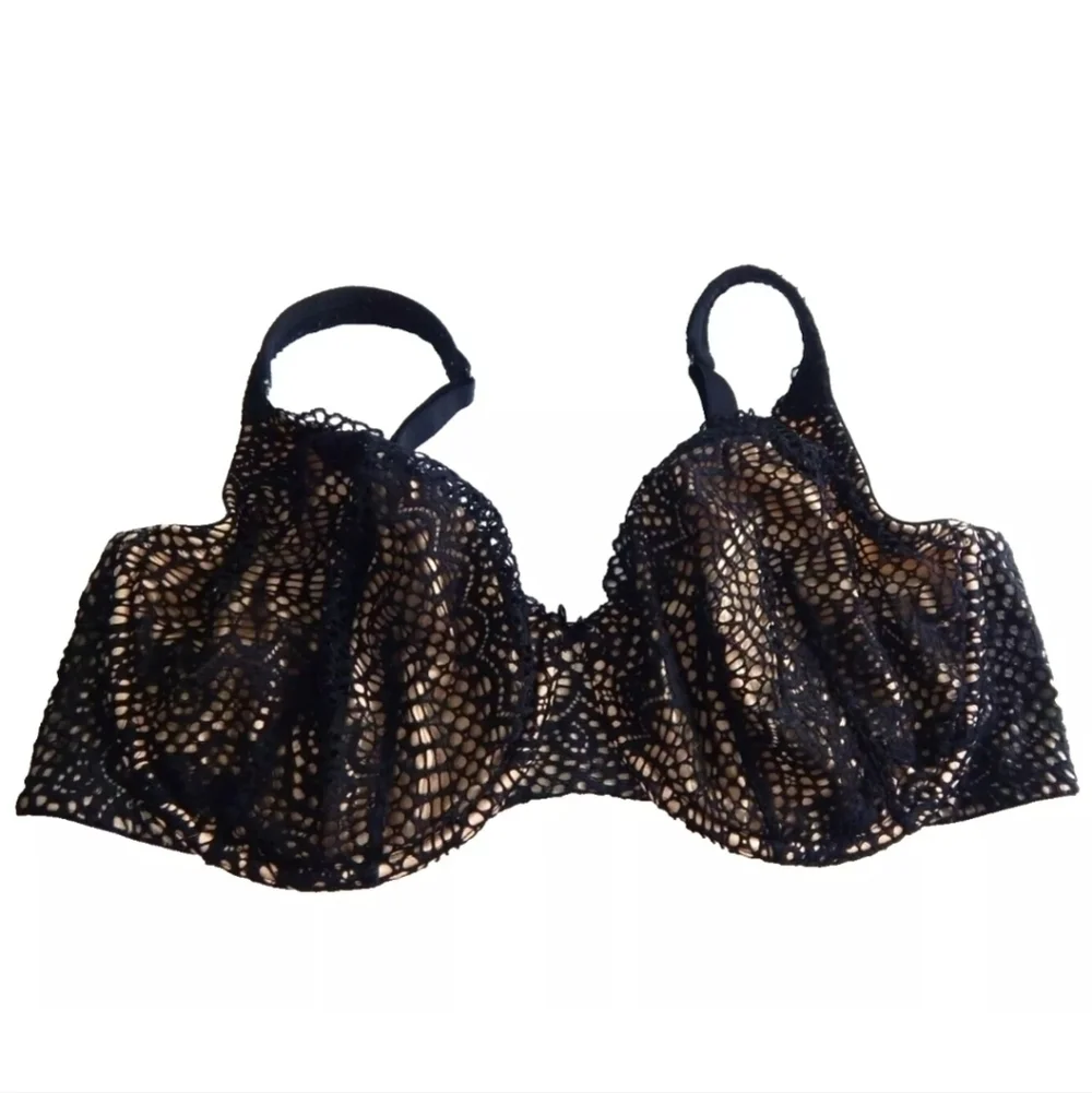 Cacique Modern Linear Lace Unlined Full Coverage Bra